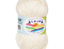 Пряжа ALPINA XENIA №037 молочная 100% мерсеризованный хлопок 10 шт х 50 гр, 240 м +/- 10 м