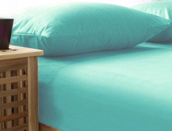 Простыня однотонная сатиновая TANGO SOHO BS2426-173 нежно-голубая 240х260