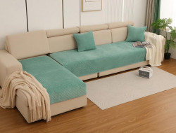 Набор накидок на диван из микрофибры TANGO SOFA светло-зеленый 90х160 (2шт)