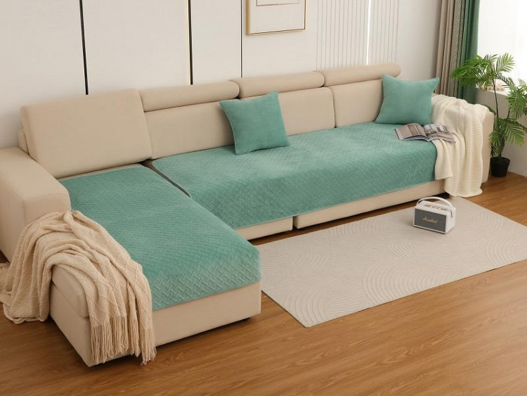 Набор накидок на диван из микрофибры TANGO SOFA светло-зеленый 90х160 (2шт)