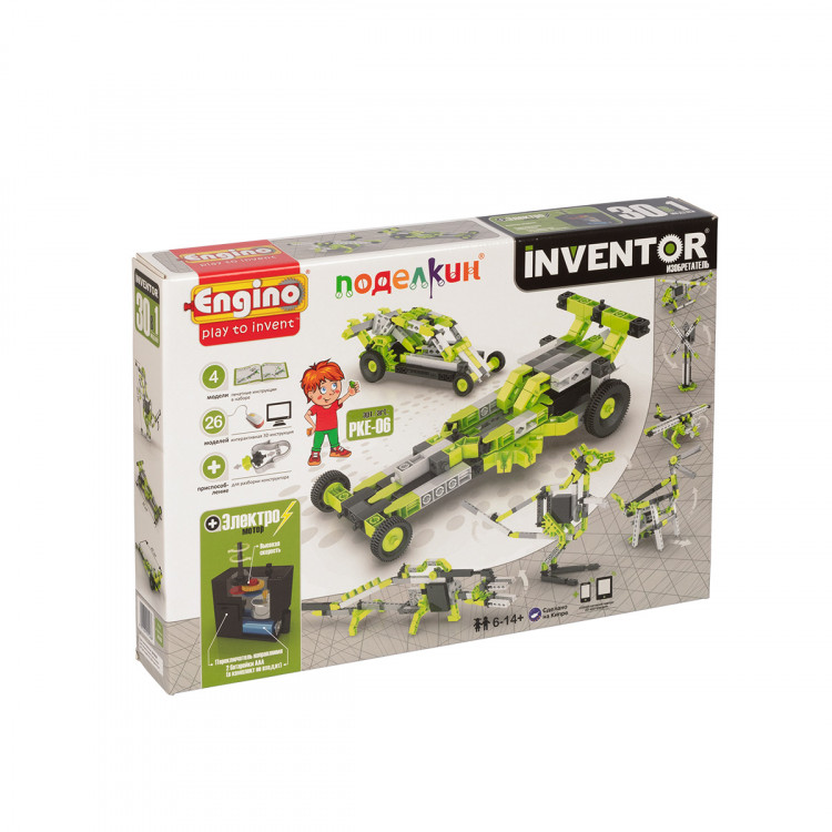 Конструктор пластиковый ПОДЕЛКИН & ENGINO PKE-06 30 моделей/с мотором 121 элемент