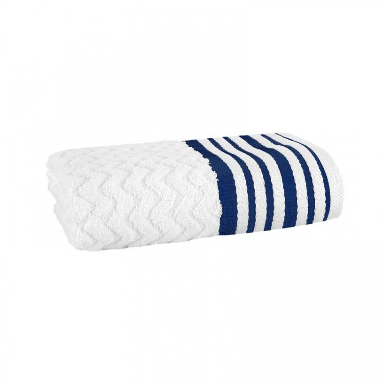 Полотенце махровое TAC LINE MAVI бело-синее 50х90