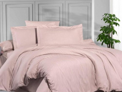 Постельное белье из страйп сатина KARVEN N163-SS-008 SOMON персиковое 50х70 (2шт), 70х70 (2шт) евро