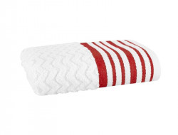 Полотенце махровое TAC LINE RED бело-красное 50х90