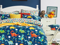 Постельное белье из сатина TANGO динозавры 50х70 (2шт) 1,5-спальное